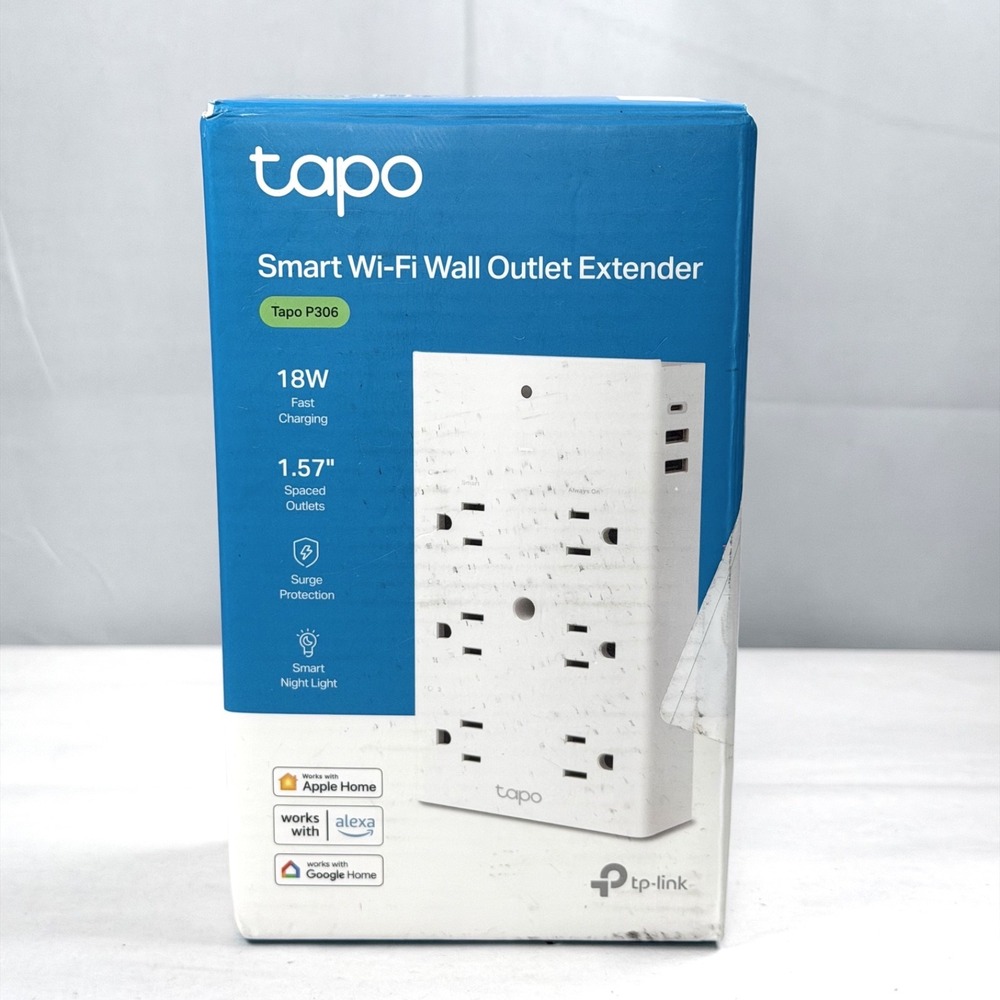 TP-Link Smart Plug Outlet Extender, Surge Protector, 18W Fast Charging / New